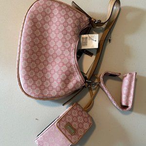 NWT NINE WEST Pink Purse with Phone case and makeup case